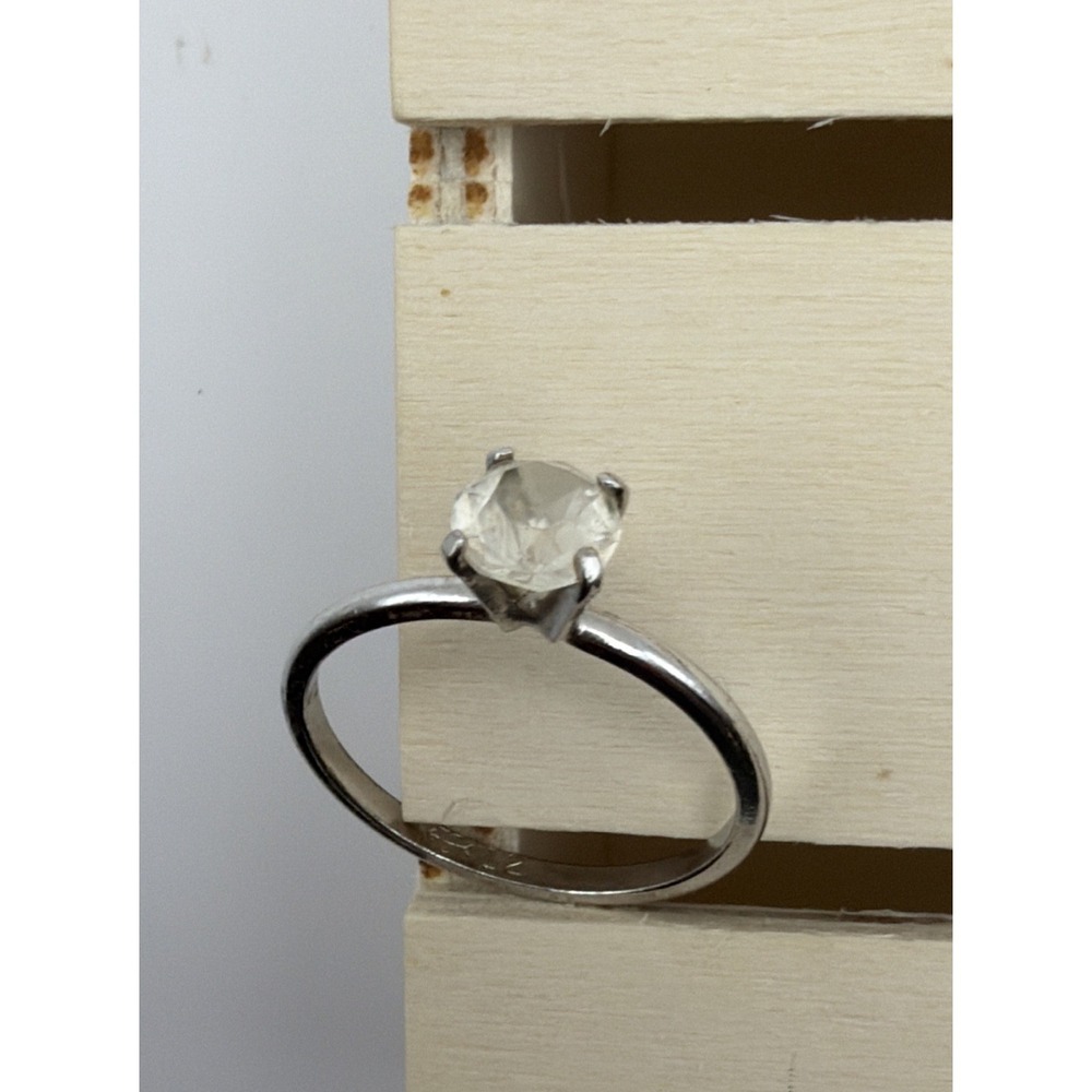 Antique Uncas Mfg Co. Cubic Zirconia Solitaire Ring U with Arrow Mark S-12